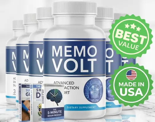 MemoVolt supplement bottle featured in the final product offer.